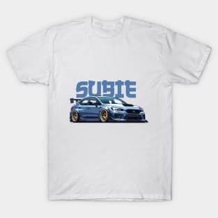 Subaru WRX STI Car Art - Impreza Widebody Modified JDM Car T-Shirt